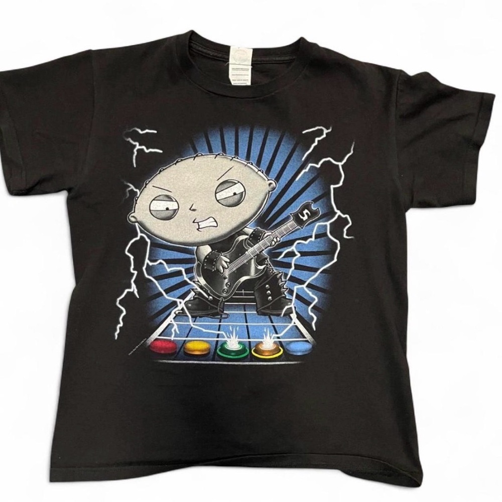 Vintage 2008 Family Guy Stewie Griffin Guitar Hero Graphic T-Shirt